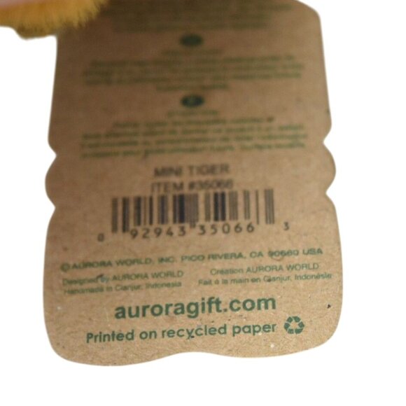 Aurora Plush Eco Nation Bengal Tiger Plushie Toy Stuffed Animal 6 in - Picture 7 of 9